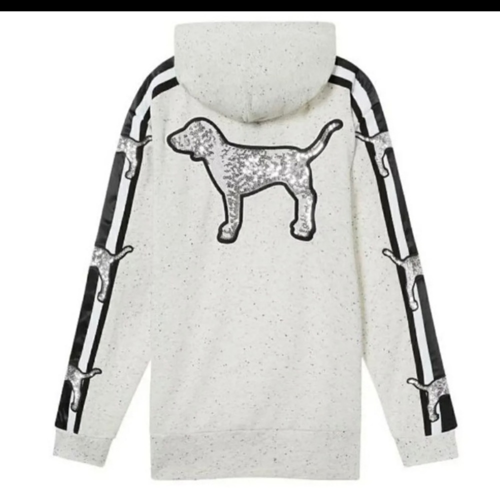 sold New Sequin Bling Campus Sherpa Lined Tunic